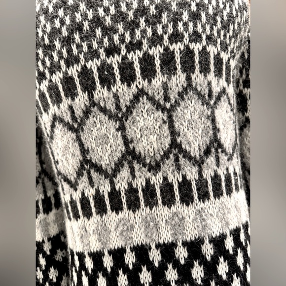 Lara Knit Black & Gray Mohair Wool Sweater Cardigan, Made in Italy 🇮🇹 - size M - Picture 8 of 12